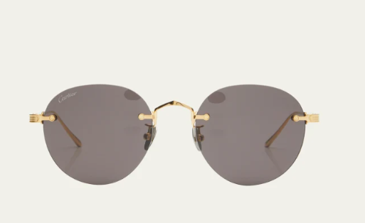Cart1er Men''s Round Rimless Metal Sunglasses